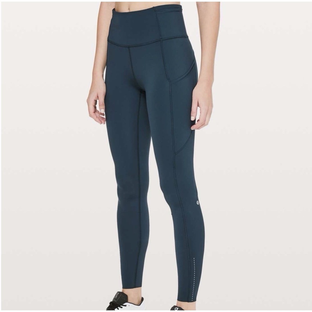 Lululemon Fast & Free High-Rise Nocturnal Teal Size 2 Nulux Pockets 28" Leggings